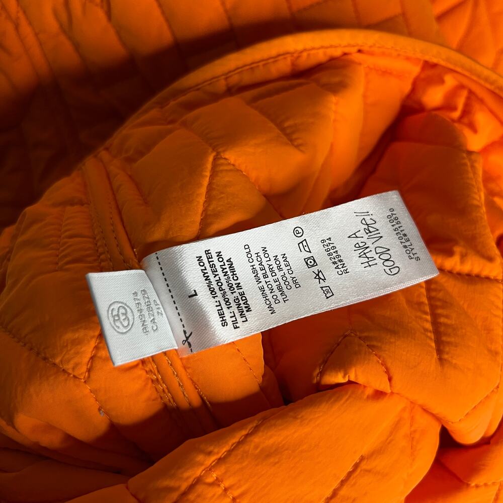 Stussy S Quilted Liner Nylon Bomber Jacket in Orange L - Picture 6 of 6